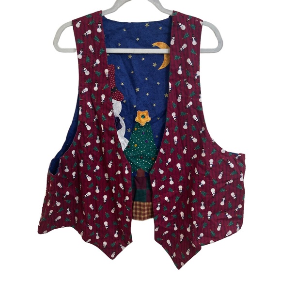 Women's reversible Christmas UGLY Holiday Vest Size M/L - Picture 8 of 11